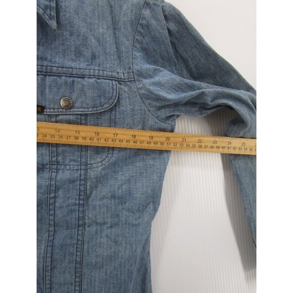 VINTAGE Lee Jacket Small Western Trucker Denim Shacket 70s Snap USA * - Picture 9 of 15